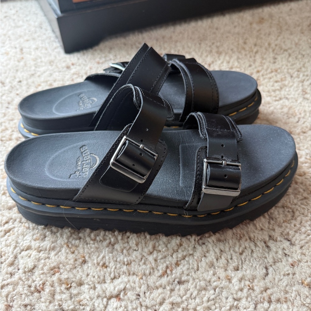 Dr. Martens Black Double Strap Sandals